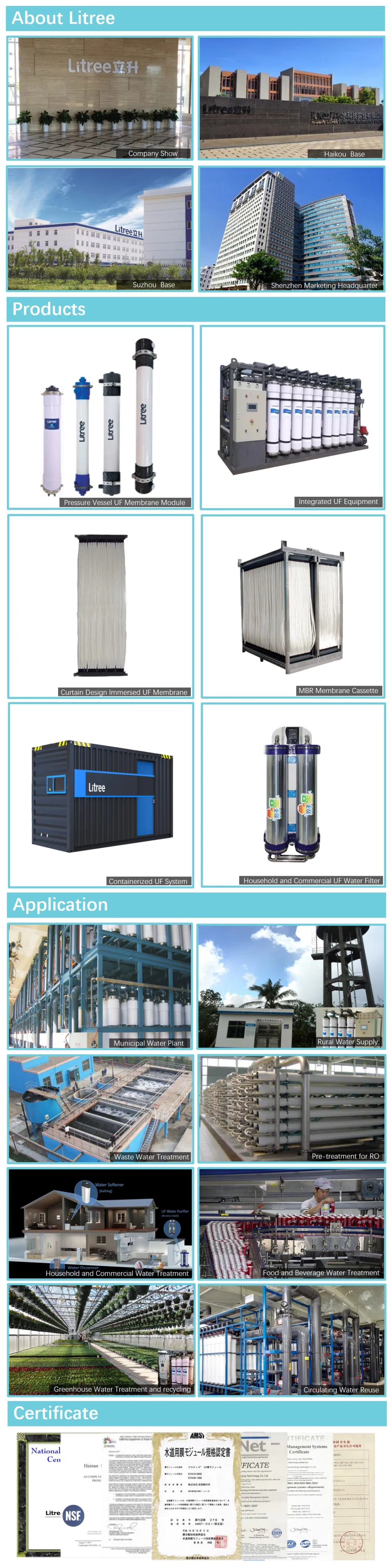 Domestics Waste Water Filter with Hollow Fiber Membrane