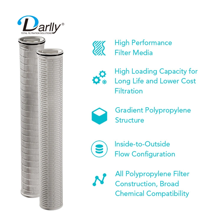 Darlly Hf PP Pleated Filter Cartridge High Flow Polypropylene Micro Pleated Industrial Water Cartridge Filters 20inch/40inch/60inch