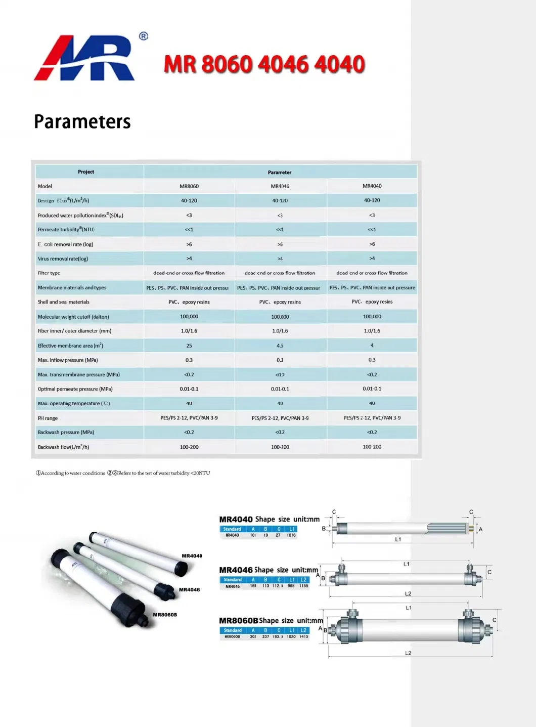 Hollow Fiber UF8060A Type Commercial Water Purification System Hollow Fiber UF Membrane Water Filter